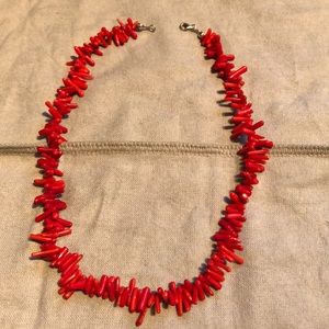 Coral & Sterling Silver Necklace